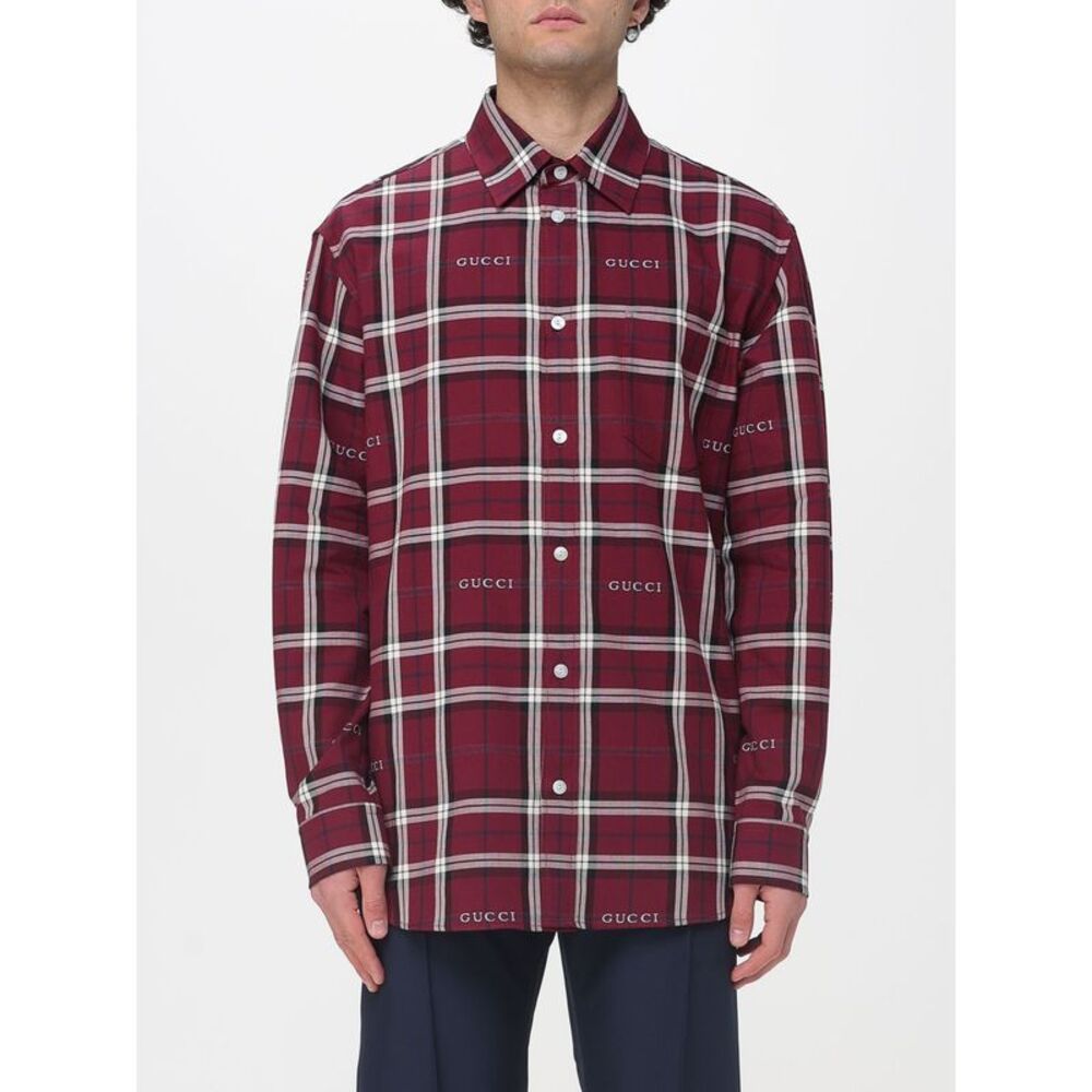 Gucci Men Gucci Check Cotton Shirt